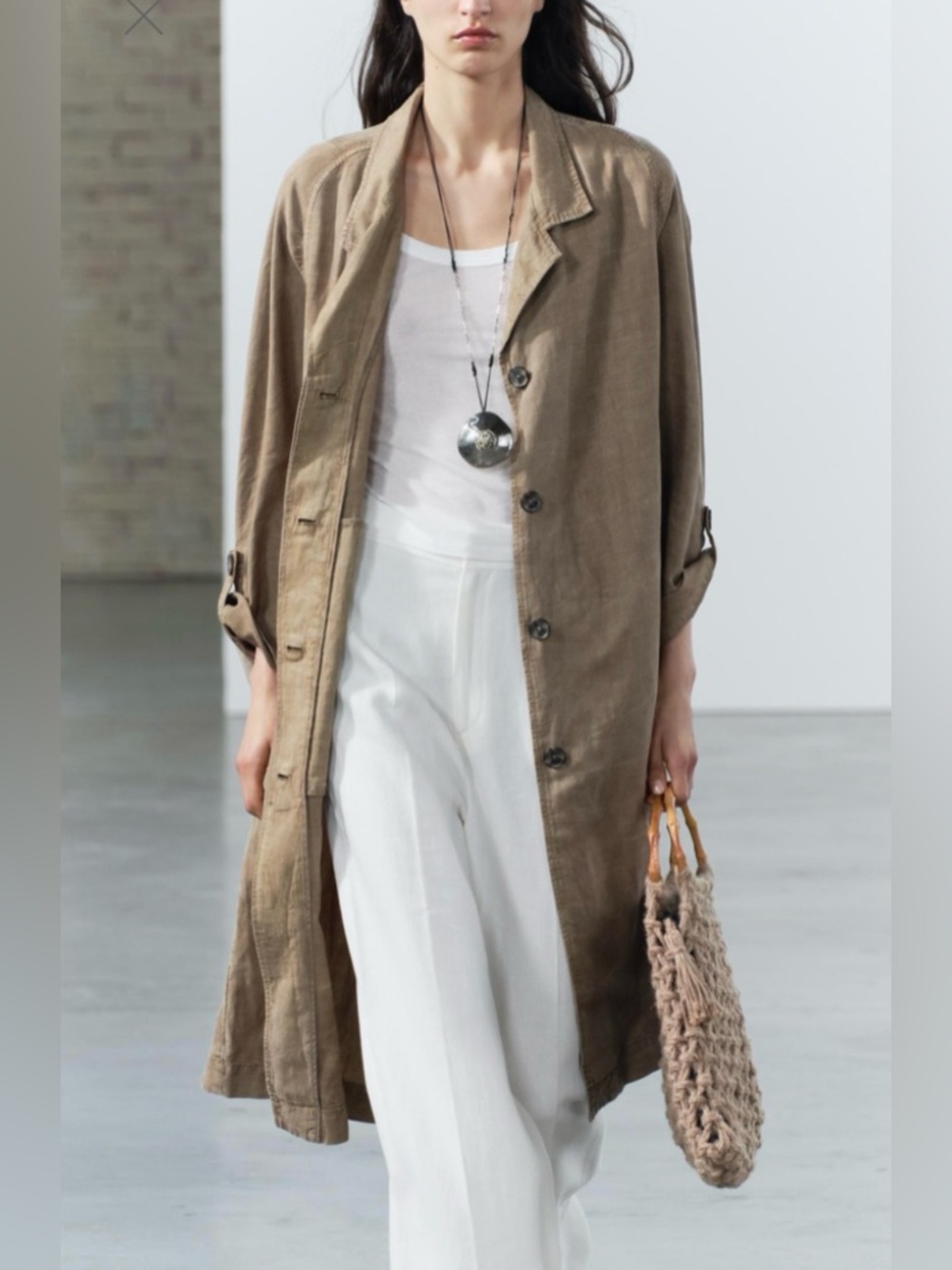 Zara green trench